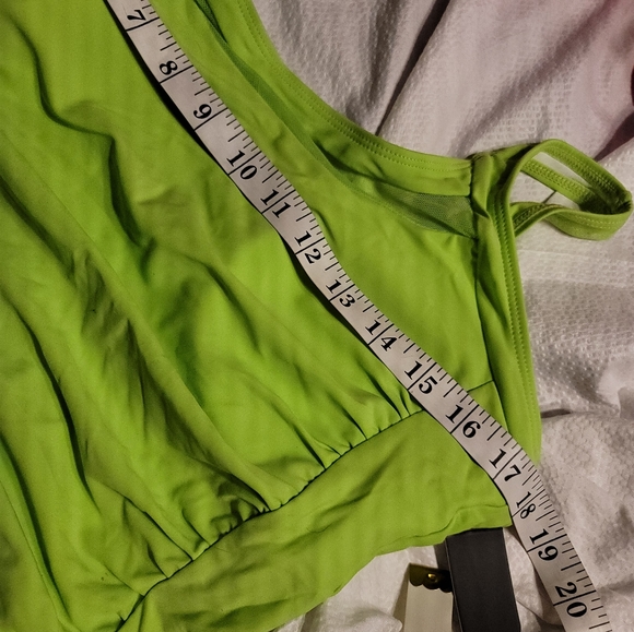 NWT GLAMOUR MESH PEEK A BOO RUCHED SLIMMING SWIM BATHING SUIT NEON GREEN XL - Picture 13 of 14